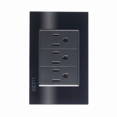 Lucek cristal negro 3 contactos 1 modulo