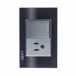 Lucek cristal negro 1 interruptor sencillo y 1 contacto 1.5 modulos