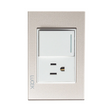 Lucek cristal dorado 1 interruptor sencillo y 1 contacto 1.5 modulos