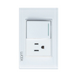 Lucek cristal blanco 1 interruptor sencillo y 1 contacto 1.5 modulos