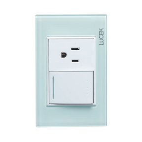 Lucek cristal aqua 1 interruptor escalera y 1 contacto 1.5 mod