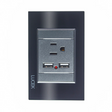 Lucek cristal negro 1 contacto y 2 entradas USB