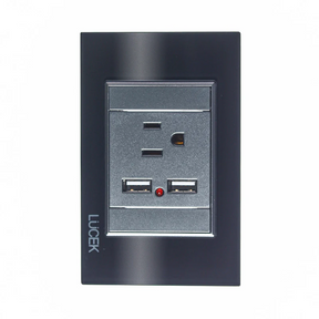 Lucek cristal negro 1 contacto y 2 entradas USB