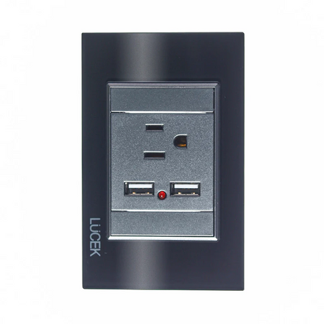 Lucek cristal negro 1 contacto y 2 entradas USB