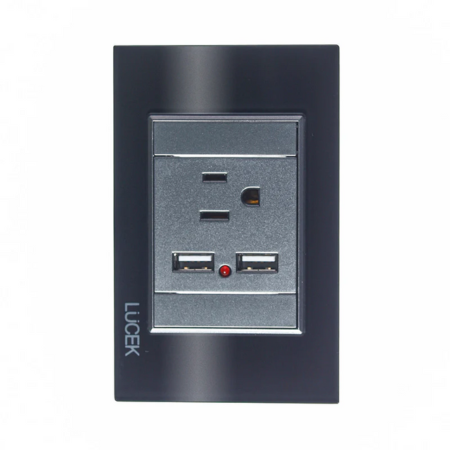 Lucek cristal negro 1 contacto y 2 entradas USB
