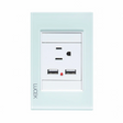 Lucek cristal aqua 1 contacto y 2 entradas USB
