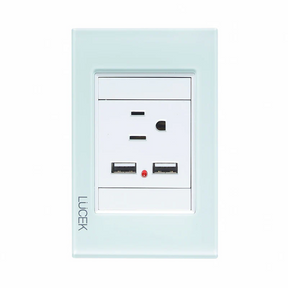 Lucek cristal aqua 1 contacto y 2 entradas USB