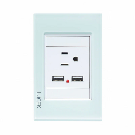 Lucek cristal aqua 1 contacto y 2 entradas USB