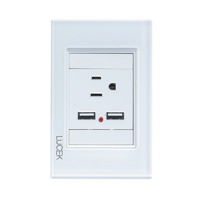 Lucek cristal blanco 1 contacto y 2 entradas USB