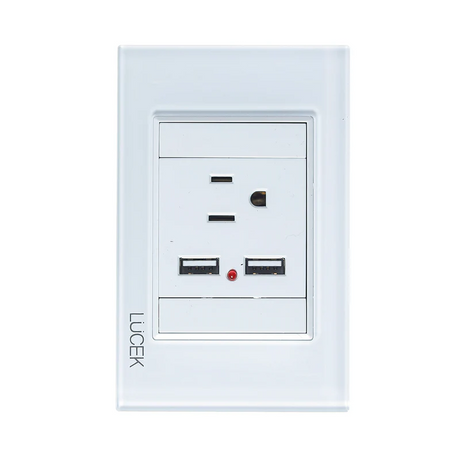 Lucek cristal blanco 1 contacto y 2 entradas USB