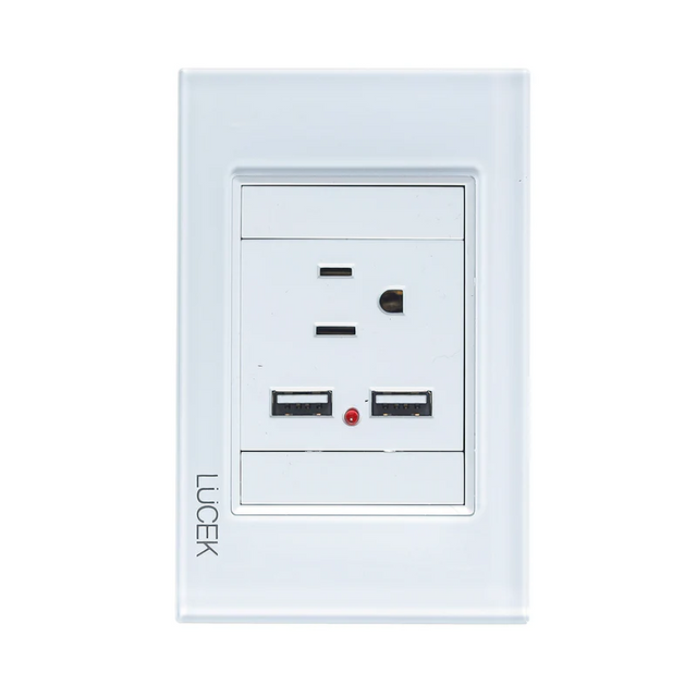Lucek cristal blanco 1 contacto y 2 entradas USB