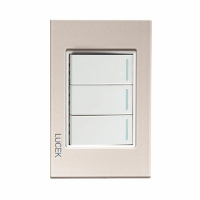 Lucek cristal dorado 3 interruptores sencillos 1 modulo