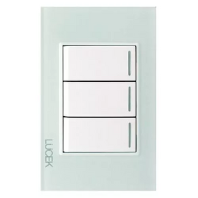 Lucek cristal aqua 3 interruptores sencillos 1 modulo