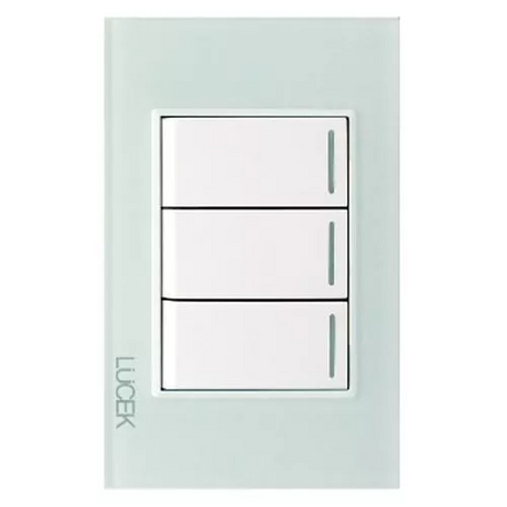 Lucek cristal aqua 3 interruptores sencillos 1 modulo