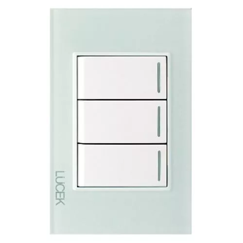 Lucek cristal aqua 3 interruptores sencillos 1 modulo