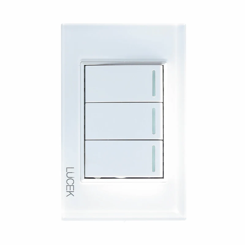 Lucek cristal blanco 3 interruptores sencillos 1 modulo