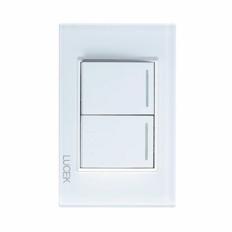 Lucek cristal blanco 2 interruptores sencillos 1.5 modulos