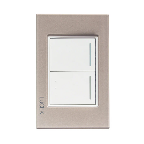 Lucek cristal dorado 1 interruptor sencillo y 1 escalera 1.5 modulos