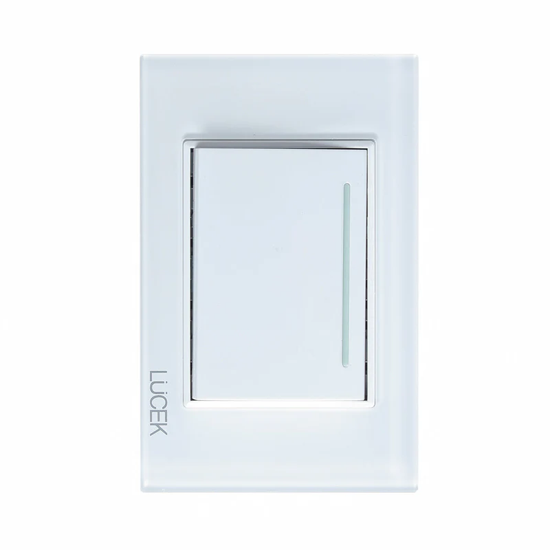 Lucek cristal blanco 1 interruptor escalera 3 modulos