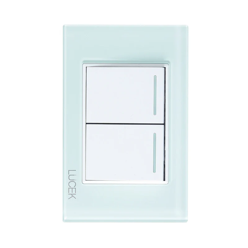 Lucek cristal aqua 2 interruptores sencillos 1.5 mod