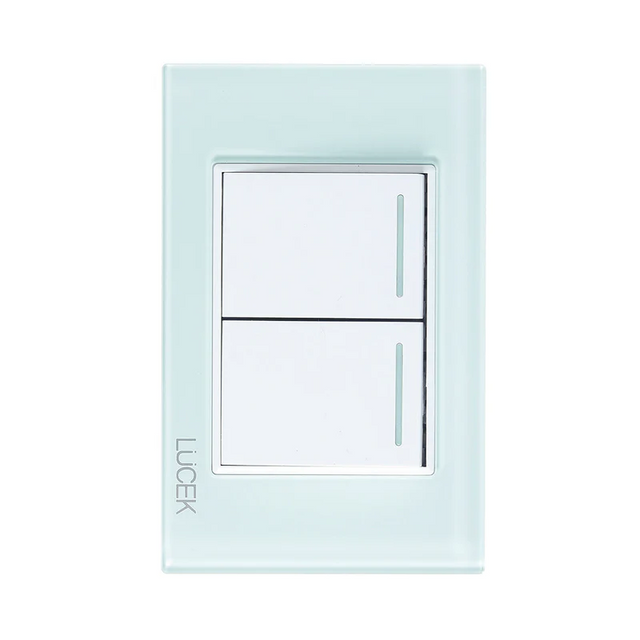 Lucek cristal aqua 2 interruptores sencillos 1.5 mod