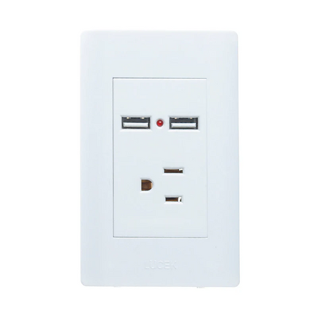 Lucek placa con 1 contacto y 2 entradas USB