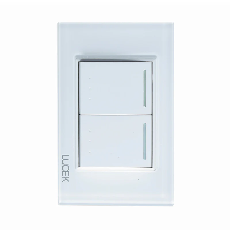 Lucek cristal blanco 2 interruptores escalera 1.5 modulos