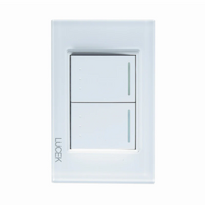 Lucek cristal blanco 2 interruptores escalera 1.5 modulos