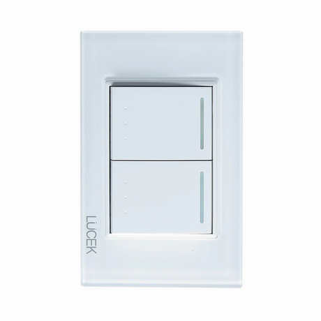Lucek cristal blanco 2 interruptores escalera 1.5 modulos