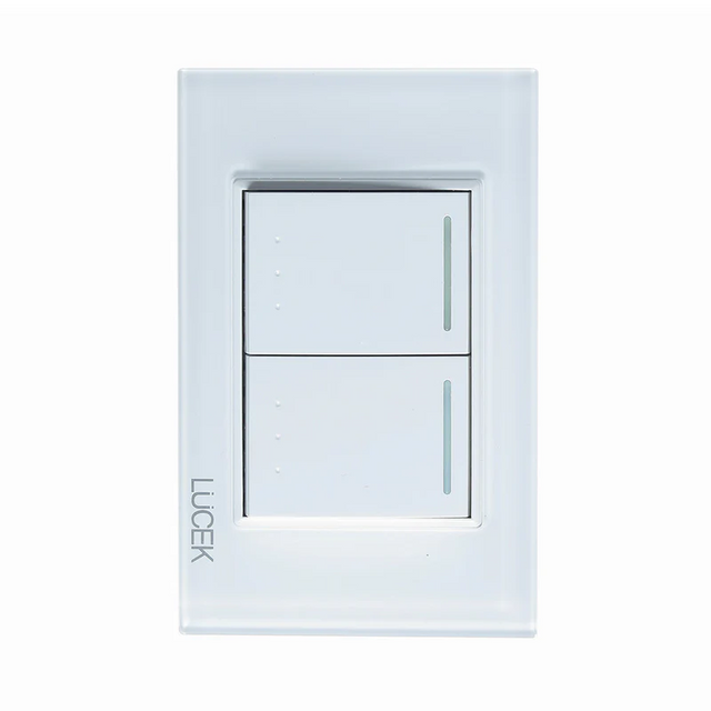 Lucek cristal blanco 2 interruptores escalera 1.5 modulos