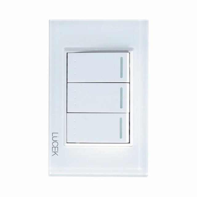 Lucek cristal blanco 3 interruptores escalera 1 modulo