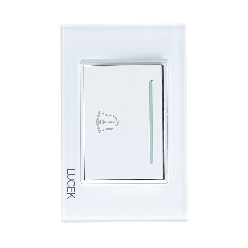 Lucek cristal blanco boton timbre 3 modulos