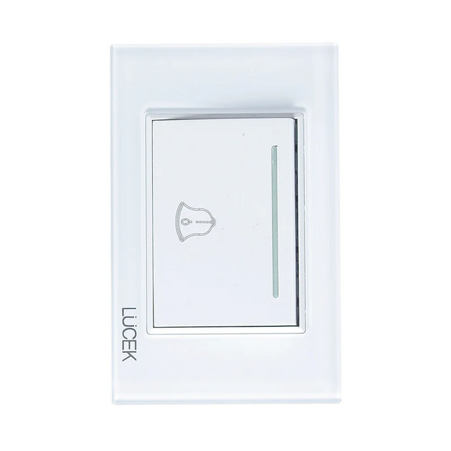 Lucek cristal blanco boton timbre 3 modulos