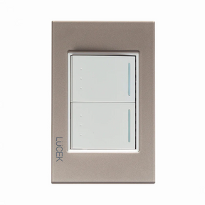 Lucek cristal dorado 2 interruptores escalera 1.5 modulos
