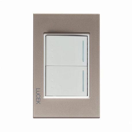 Lucek cristal dorado 2 interruptores escalera 1.5 modulos
