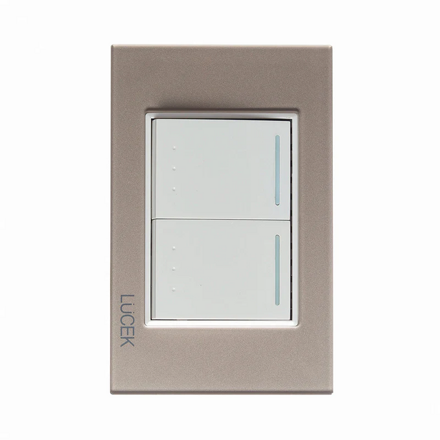 Lucek cristal dorado 2 interruptores escalera 1.5 modulos