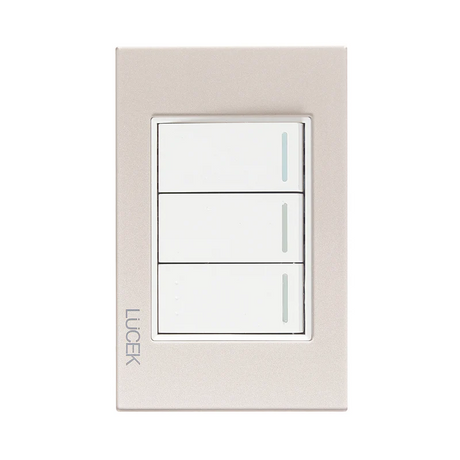 Lucek cristal dorado 3 interruptores escalera 1 modulo