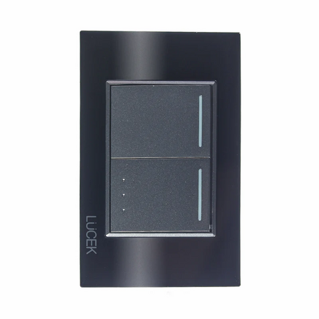 Lucek cristal negro 1 interruptor sencillo y 1 escalera 1.5 modulos