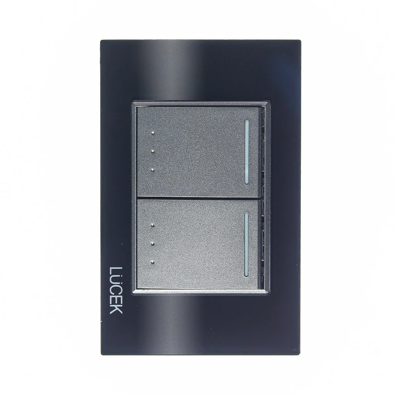 Lucek cristal negro 2 interruptores escalera 1.5 modulos