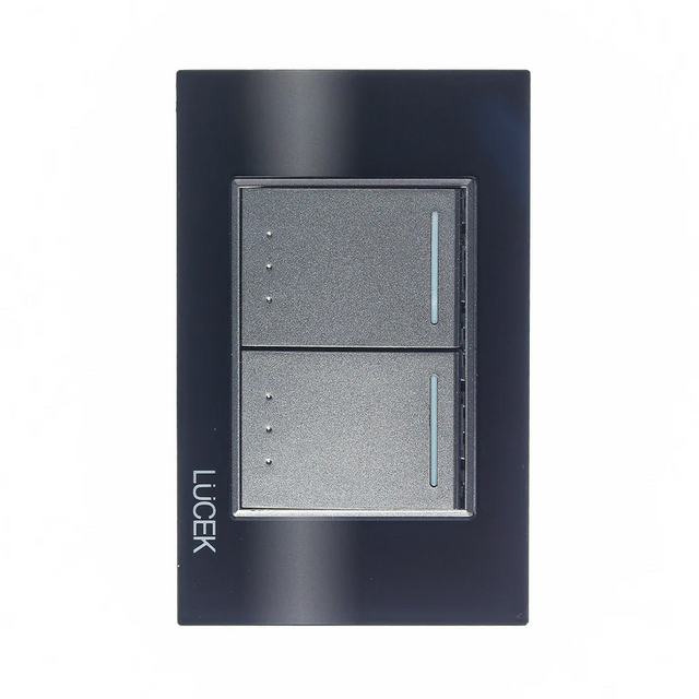 Lucek cristal negro 2 interruptores escalera 1.5 modulos