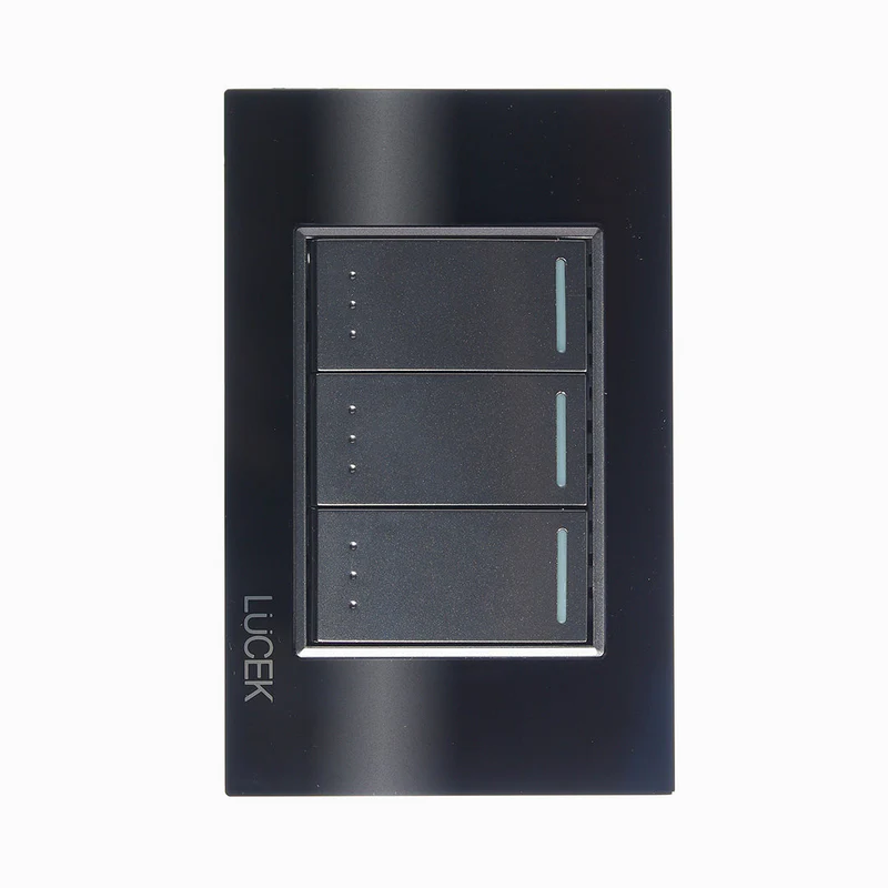 Lucek cristal negro 3 interruptores escalera 1 modulo