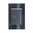 Lucek cristal negro boton timbre 3 modulos