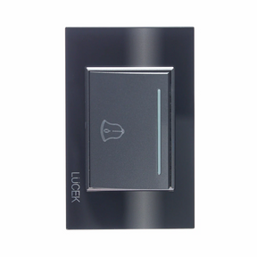 Lucek cristal negro boton timbre 3 modulos