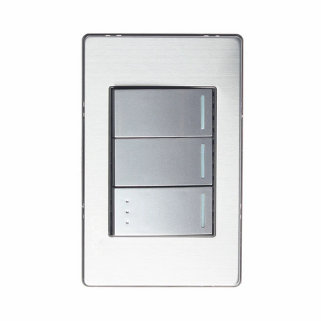Lucek premium plateado apagador sencillo y escalera 1 modulo