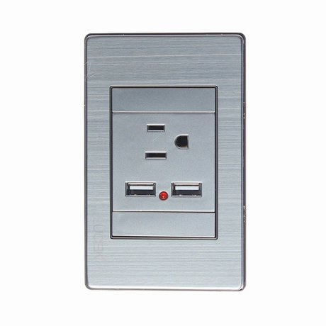 Lucek premium plateado contacto y 2 entradas de USB