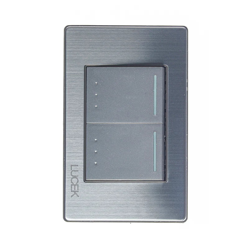 Lucek premium plateado metalica 2 apagadores de escalera 1.5 mod