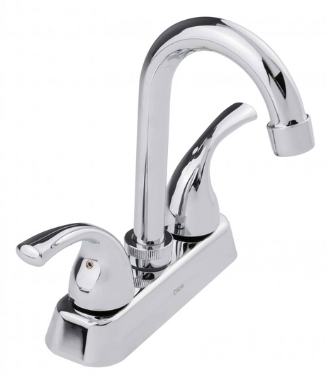 Dica 4053 mezcl. ecol. de 4 pulg. para lavabo con cubierta y manerales tipo bar cuello alto