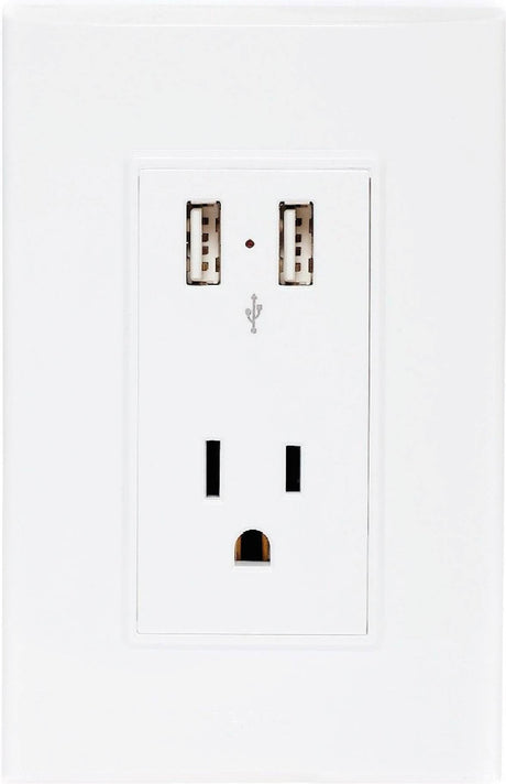 Igoto placa 1 cont + 2 tomas USB blanco PB106UL-B