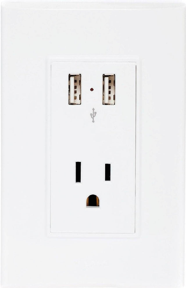 Igoto placa 1 cont + 2 tomas USB blanco PB106UL-B