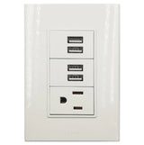 Igoto placa 4 USB + 1 contacto PBUSB4-B